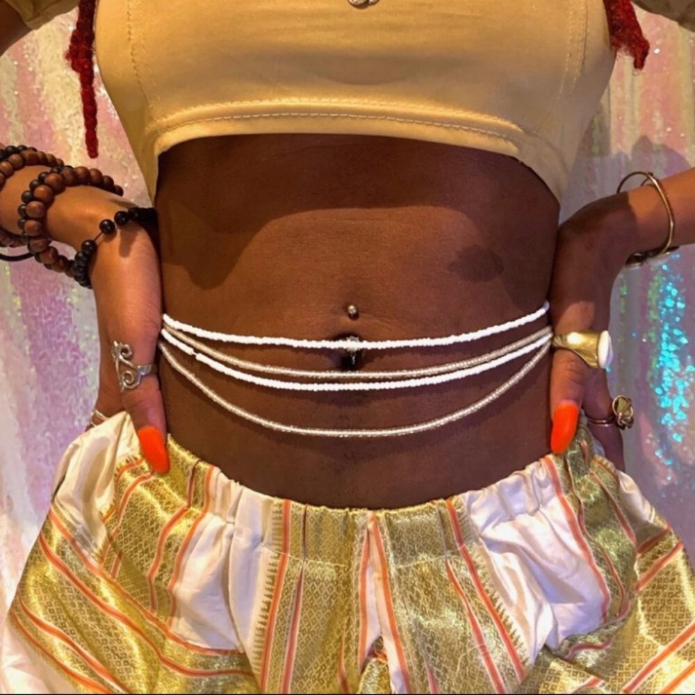 White waist beads (set or pair)